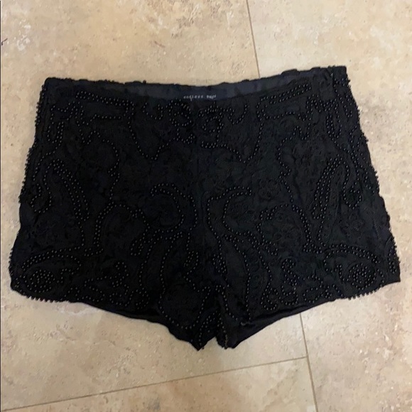 English Rose black dressy beaded shorts